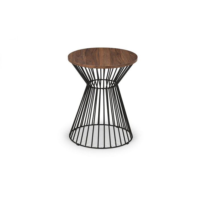 Jersey Round Wire Lamp Table In Walnut